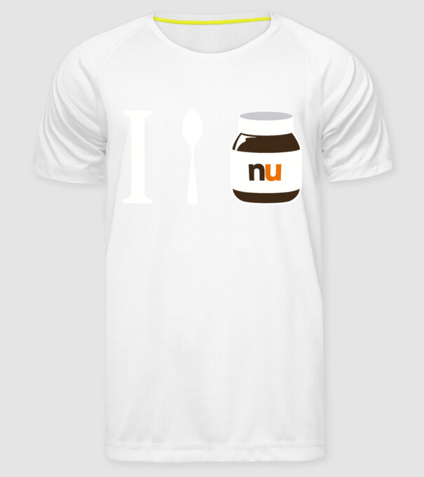i love nutella model alb pe tricou