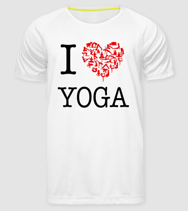 I LOVE YOGA model alb pe tricou