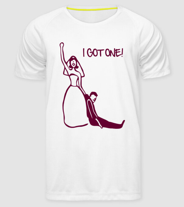 i got one model alb pe tricou