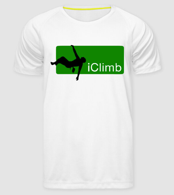 iClimb model alb pe tricou