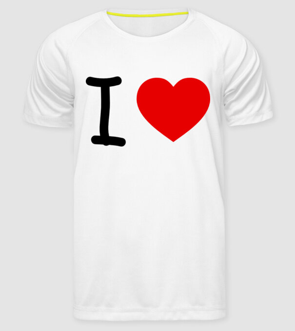 ilove model alb pe tricou
