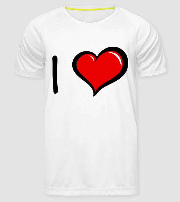 ilove model alb pe tricou