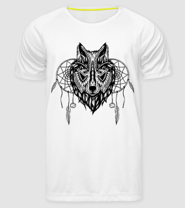 lup indian model alb pe tricou