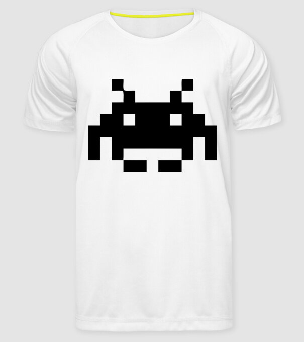 Invaders retro model alb pe tricou