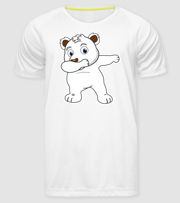 Urs polar DAB model alb pe tricou