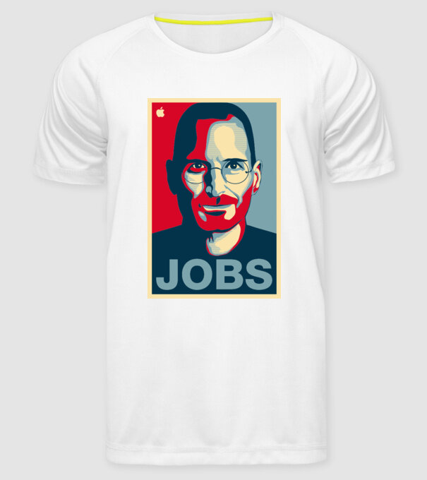 Jobs pop art model alb pe tricou