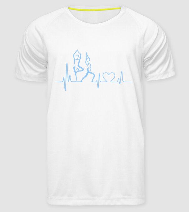 Inimă Yoga model alb pe tricou