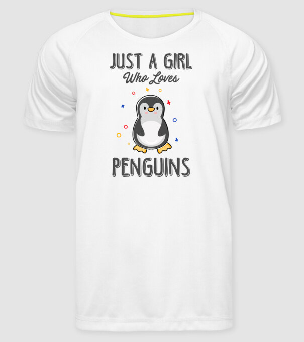 Just a girl who loves Penguins model alb pe tricou