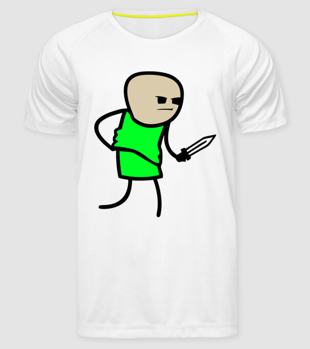 Cuțit model alb pe tricou