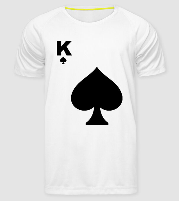 Rege model alb pe tricou