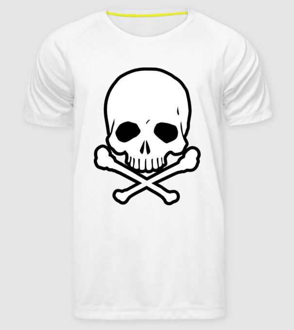 Craniu model alb pe tricou