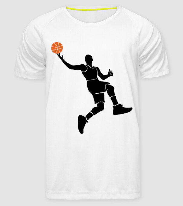 Baschet model alb pe tricou
