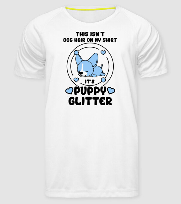 Paiete câine model alb pe tricou