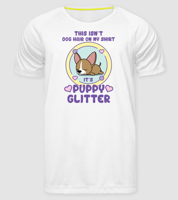 Paiete câine model alb pe tricou