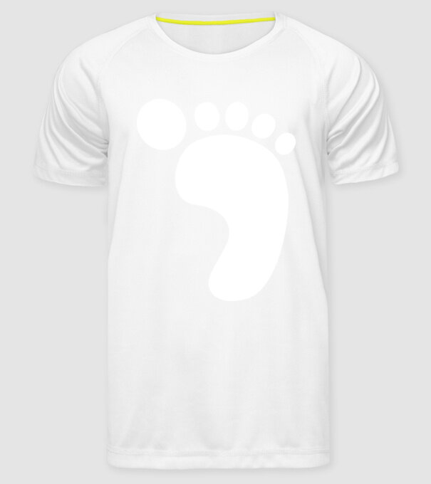 Picior model alb pe tricou