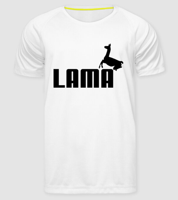 Lama puma model alb pe tricou