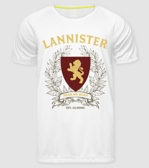 Lannister model alb pe tricou