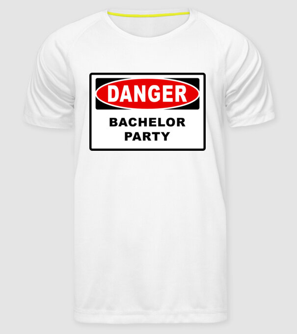Bachelor DANGER model alb pe tricou