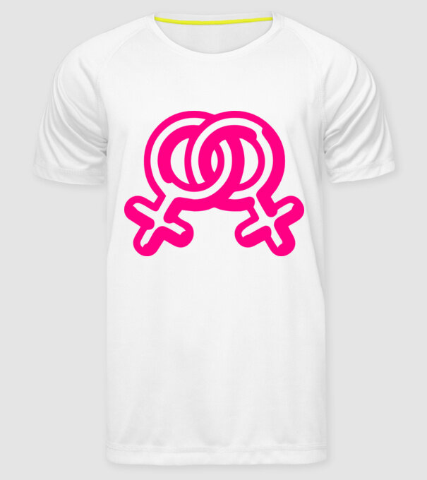 Lesbiene model alb pe tricou