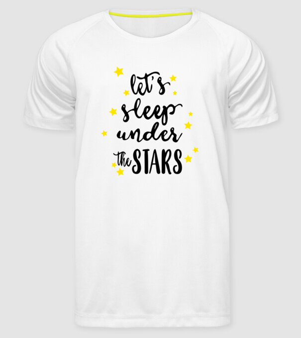 Lets sleep under the stars model alb pe tricou