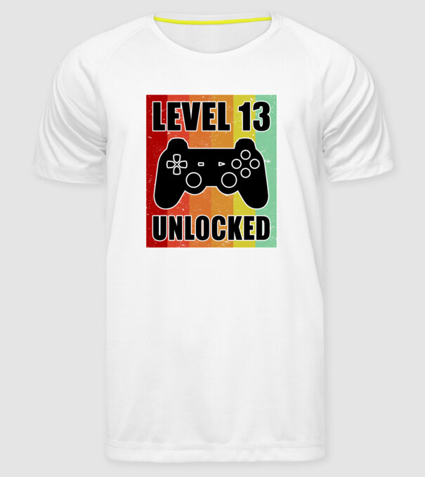 level 13 unlocked retro gamer model alb pe tricou