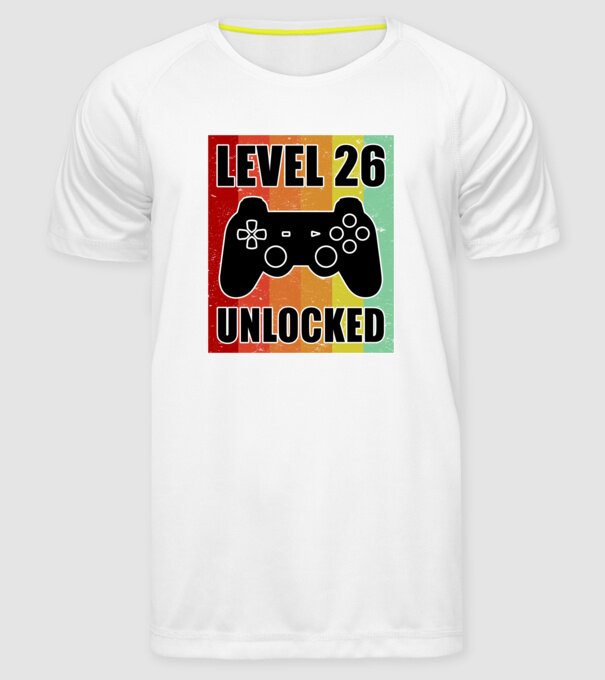 level 26 unlocked retro gamer model alb pe tricou