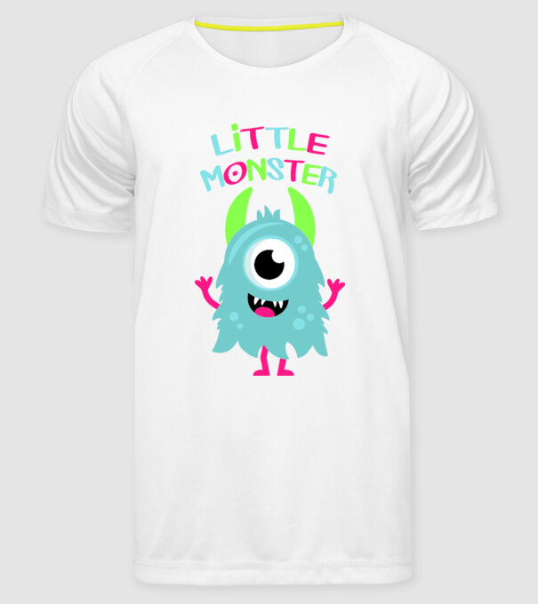 Little monster model alb pe tricou