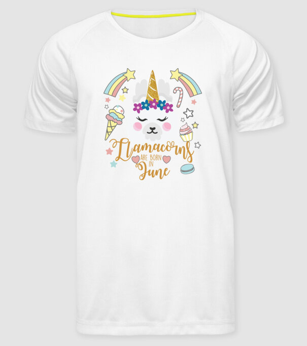 Llamacorns are born in June model alb pe tricou