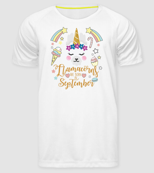 Llamacorns are born in September model alb pe tricou