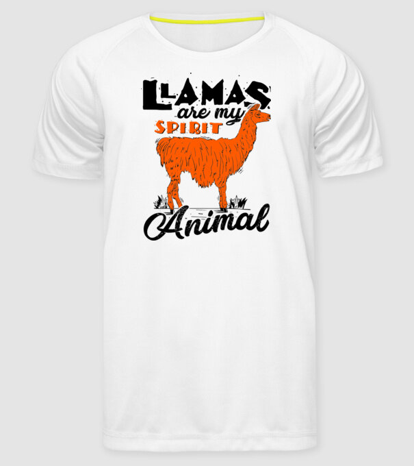 Llamas are my spirit animal model alb pe tricou