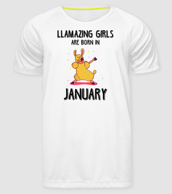 llamazing girls are born in january black model alb pe tricou