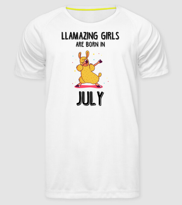 Llamazing girls are born in july black model alb pe tricou