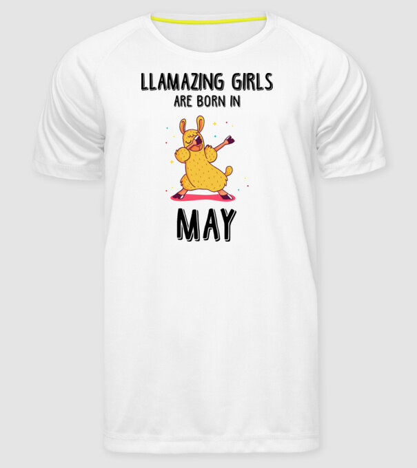 Llamazing girls are born in may black model alb pe tricou