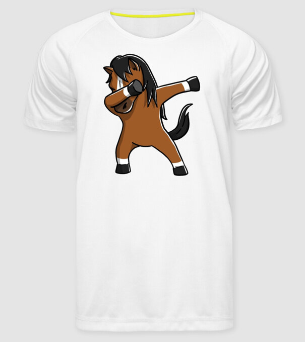 Cal DAB model alb pe tricou