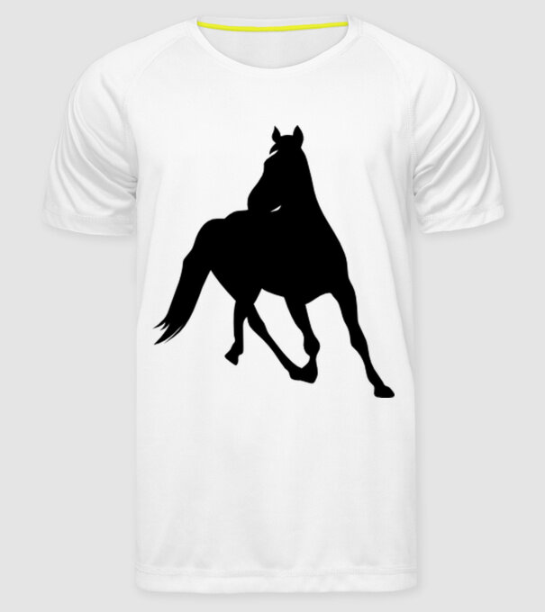 cal model alb pe tricou