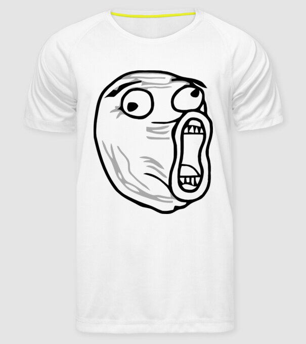 LOL Face model alb pe tricou