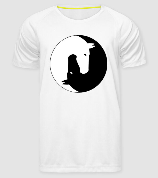 Lovas ying-yang model alb pe tricou