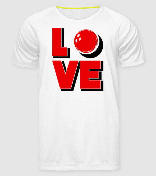 Love bowling model alb pe tricou