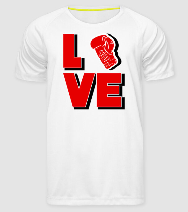 LOVE BOX model alb pe tricou