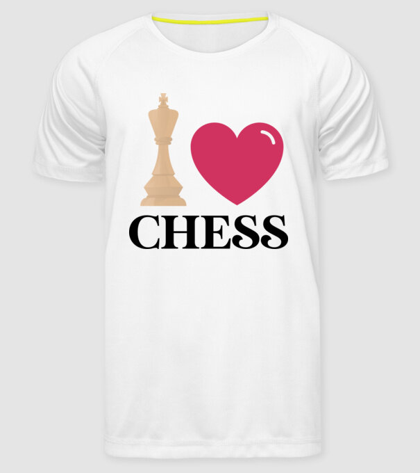 Love chess model alb pe tricou