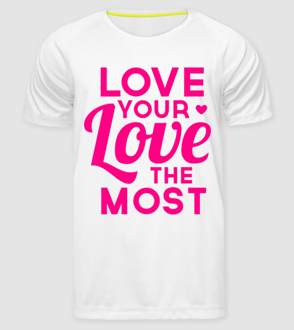 love most model alb pe tricou