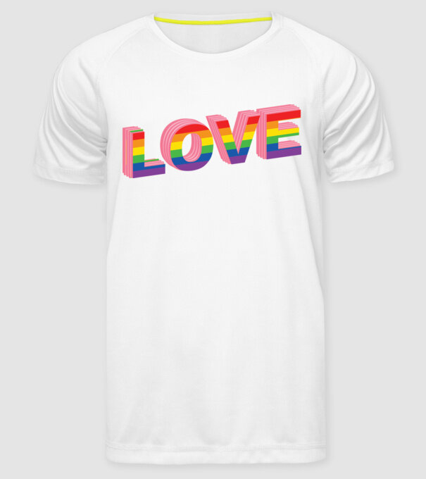 Love pride model alb pe tricou