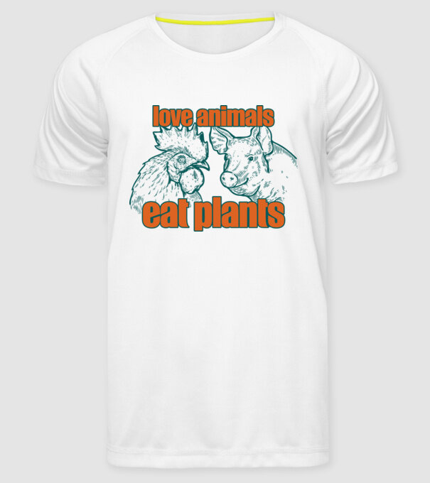 love animals model alb pe tricou