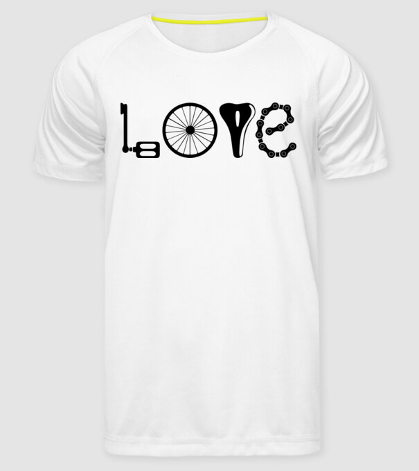 love bicicletă model alb pe tricou