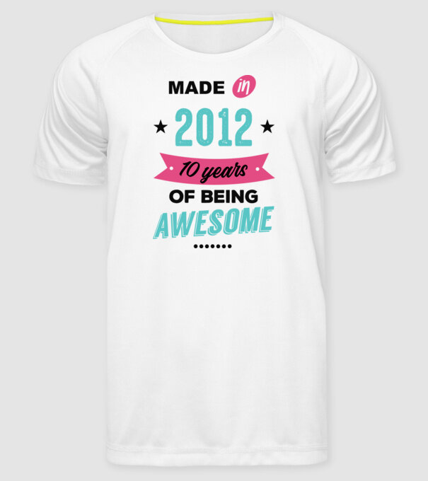 MADE in 2012 model alb pe tricou