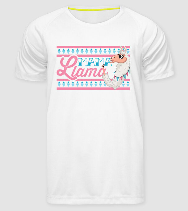 Mama LLama model alb pe tricou