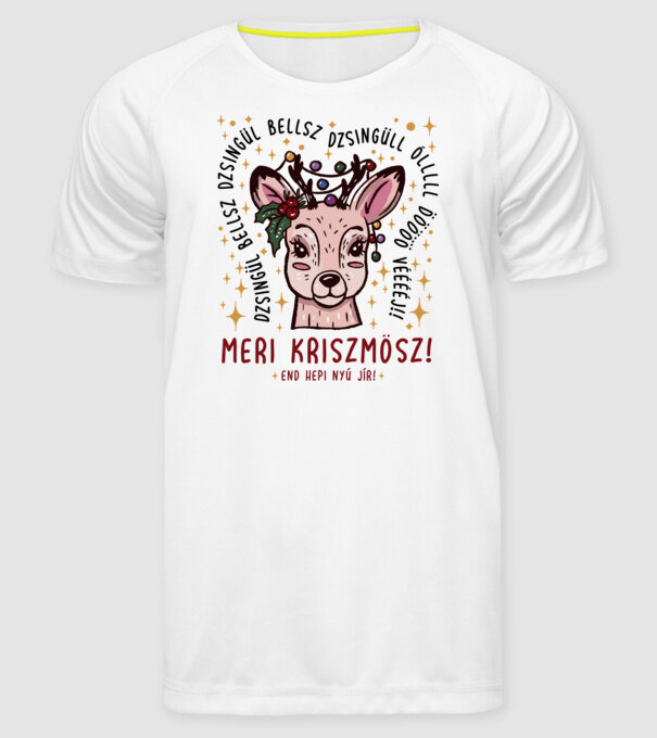 Cană dimensionată meri cristmăs djingăl bel model alb pe tricou