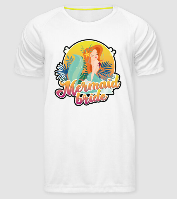 Mermaid bride hawaii model alb pe tricou