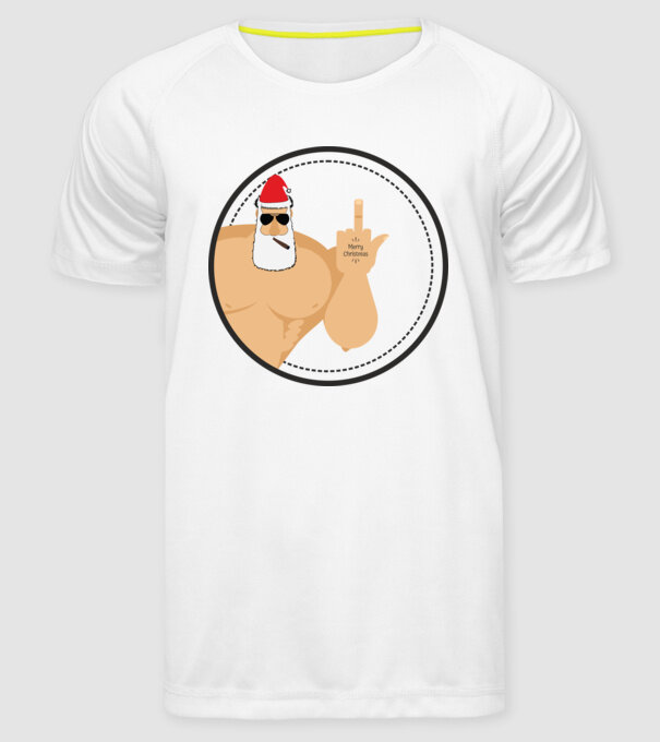 'Merry F''in Xmas' model alb pe tricou