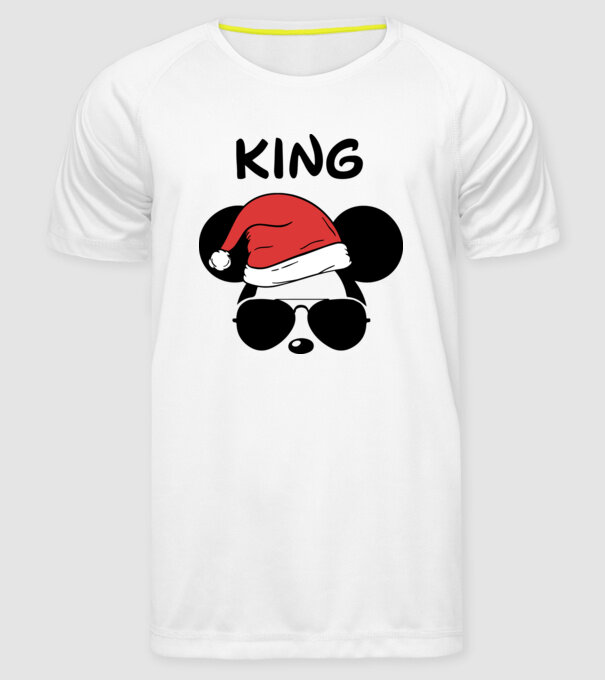 mickey santa king model alb pe tricou